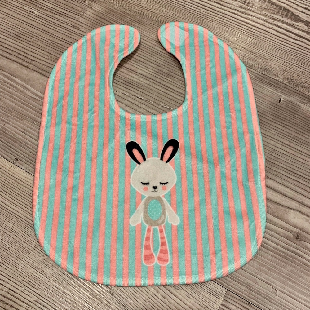 Minky Plush Bunny Bib for Baby